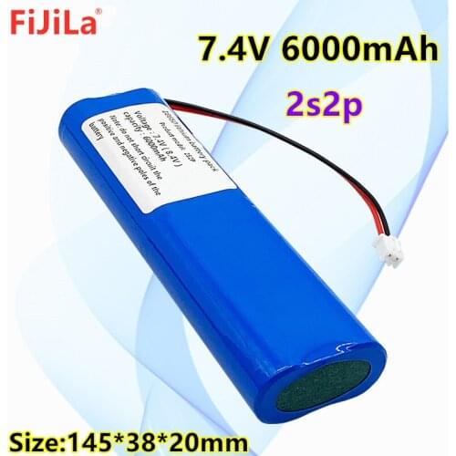 Newest 6000mAh 7.4V 2S2P Battery Pack 18650 Battery Rechargeable Battery for Bicycle Headlights/CCTV/Camera