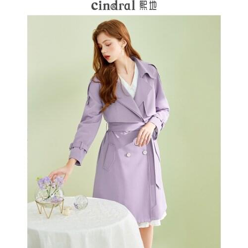 Spring 2021 New Purple Windbreaker Womens Mid-length, Small, Waisted, Thin, Popular Jacket This Year