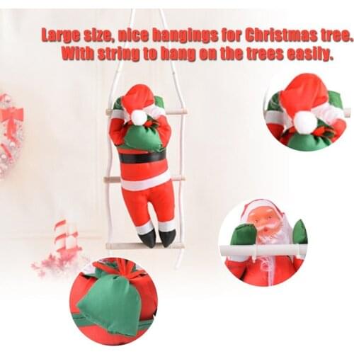 New Santa Claus Climbing Stairs Christmas Tree Decoration New Year Ornament Santa Claus Giving Gift Hangings With Stair