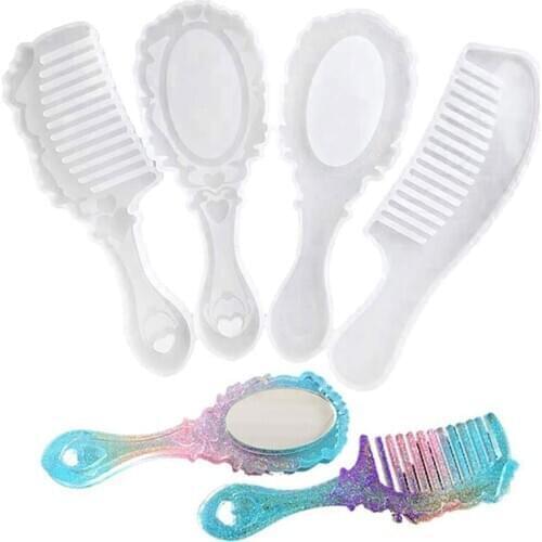 1Pcs Transparent Comb Mirror Liquid Silicone Mold for Making Pedant Jewelry DIY Handcraft Resin Molds Jewelry Tools