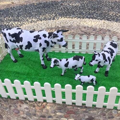 S/XS Realistic Mini Cow Animals Model Toy DIY Home Garden Figurines Miniatures Home Garden Decoration Crafts Desktop Ornament