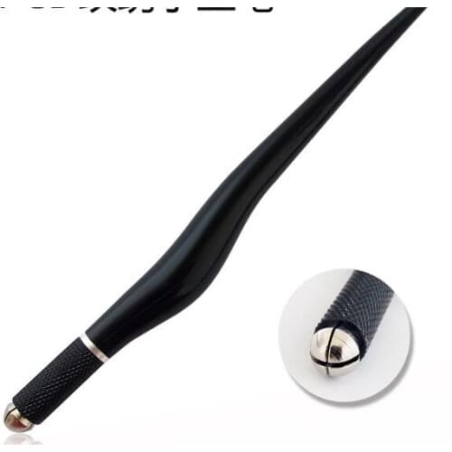 100Pcs/Lot PCD Manual Pen Black Embroidered Eyebrow Fog Tattoo Pen Knife Holder Floating Acrylic Tattoos Body Painting HA2080