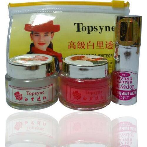 Silver Topsyne RANRING WHITE in RED Face Care Set day cream+nigh cream+pearl cream anti freckle Skin Care