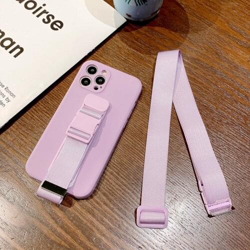 Luxury Cute Wristband Strap Silicone Phone Case For iPhone 12 11 Pro Max SE XS Max XR X 8 7 Plus Ultra-thin Necklace Rope Cover