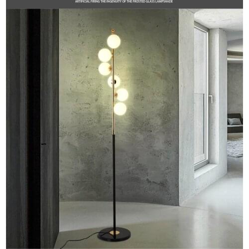 Modern Led Floor Lamps for Living Room Glass Ball Standing lampes Gold Light Bedroom luminaire Home Decor Lighting Fixtures