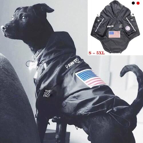 Outdoor Jacket Reflective Clothes Waterproof Pet Dog Coat Pet Clothes Hoodie The Dog Face Raincoat for Small Medium Large Dogs
