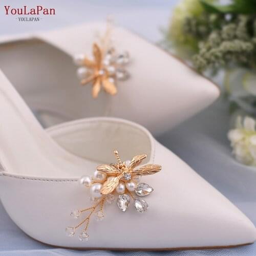 YouLaPan X33 Golden Alloy Wedding Shoes Buckle High Heel Decoration Charms Shoes Accessories Shiny Shoes Decorative Clips
