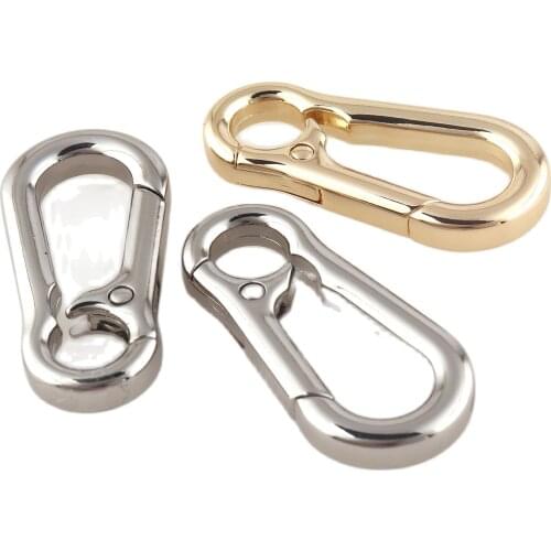 Push in Gate Lock Oval Jewelry Clasp Charm Holder ,Gold Silver Push Gate Clasp, Spring Gate Clasp Wholesale Supply 48MM/4PCS