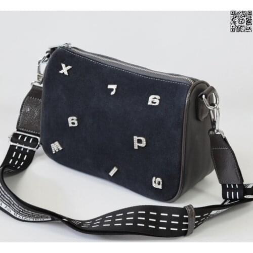 Womens bag, posess store, t17-4, the front side of natural suede