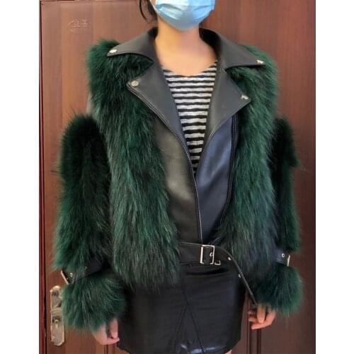Fashion Real Fox Fur Coats Leather Coats Natural Jacket Vest Outwear Luxury Women 2020 Winter New