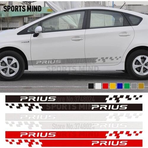 1 Pair Vinyl Door Side Stripe Car Decals Sticker For Toyota Prius TRD Prius C JDM Accessories Automobiles Car-Styling