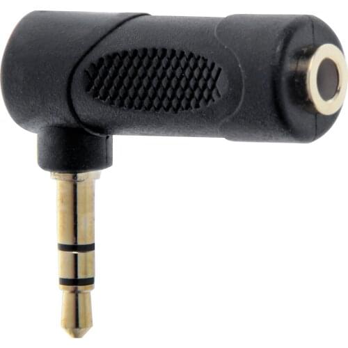 1Pcs Gold 3.5mm 3 Pole Stereo 90 Degree Right Angle Female to 3.5mm 3Pole Male Audio Plug L Shape Jack Adapter Connector