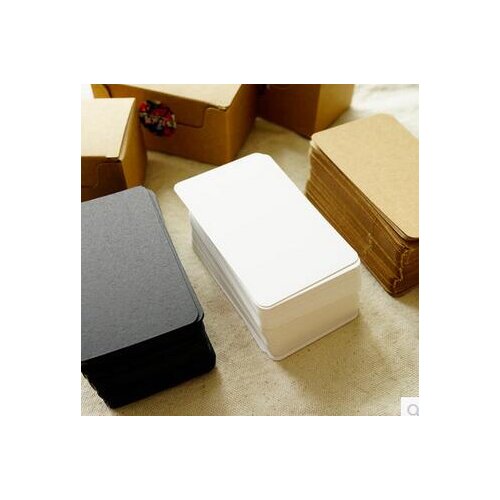 100Pcs Greeting Blank Kraft Paper Business Cards DIY Paper Label Name Tag Tag