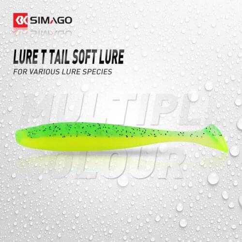 12pcs/Lot Fishing Lures T Tail Soft Lures Silicone Bait 55mm 65mm 70mm Wobblers Easy Shiner Worms Swimbait Pike Artificial Bait