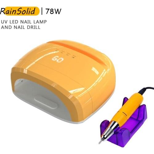 2 IN 1 78W LED UV Lamp With Electric Nail Drill Machine For Gel Polish Dryer Nail Lamp 30s/60s Time Auto Sensor Manicure Tool