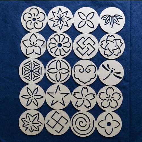 20pcs/set 6*6cm Acrylic Sashiko Templates Japanese Style Template Flowers Leaf Geometric Emboridery Template