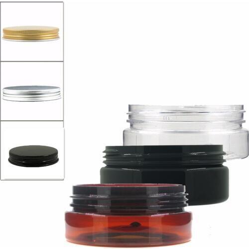 24pcs/Lot 50ml Amber/Clear/Black Pet Jar With Screw Aluminium Cap W/Pe Liner ,Jar,Cosmetic Jar,Plastic Container,Bottle