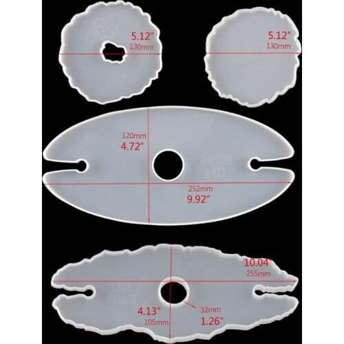 3Pcs Handmade Wine Glass Rock Epoxy Resin Mold Bottle Shelf Storage Coaster Resin Casting Tray Mould Tools Kit Art Craft