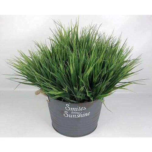 37cm7 Fork Artificial Plants Green Plastic Onion Grass Tropical Leaves Lawn Flower Arrangement Material Home Office Decoration