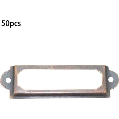 50 Pack Office Library File Drawer Cabinet Card Tag Label Holder Metal Frame L4MF