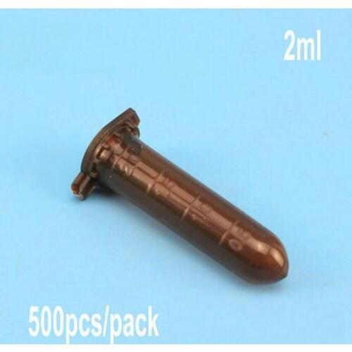 500pcs/pack 2ml plastic brown lucifugal centrifuge tube Micro Laboratory Test Tubing Vial lab sample container with cap