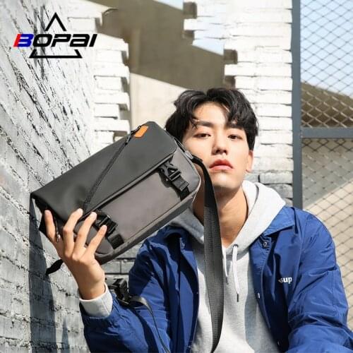 BOPAI New Business Crossbody Bags Men High Quality Large Capacity Messenger Tote Travel Multi-Function Handbags Male Briefcases