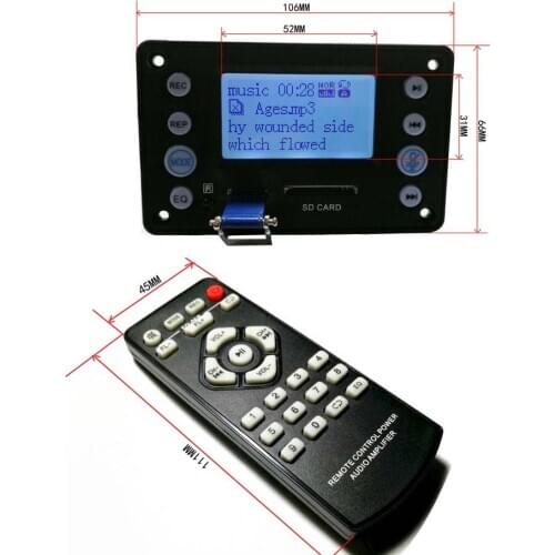 Digital LCD Bluetooth 4.2 MP3 Decoder Board Audio MP3 WAV WMA APE FM Radio Lyrics display USB Player recording FOR Amplifier