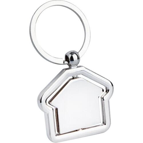 House/Cross Keychain Metal Men Women Rotatable Pendant Key Buckle Keyring Christian Gifts Party Favor