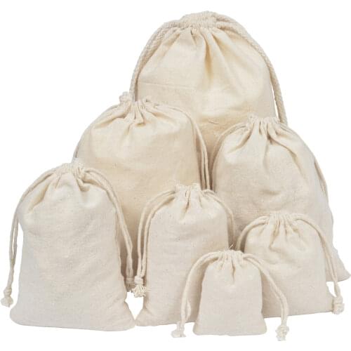 Cotton Gift Bag Packaging Drawstring Storage Bag Travel Luggage Jewelry Organizer Bag Christmas Candy Pouch Festival Party Favor