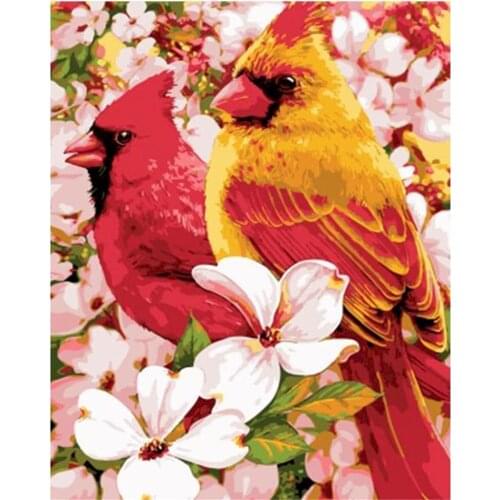 Little Bird On Tree Printed Canvas 11CT Cross Stitch Embroidery Set DMC Threads Craft Handiwork Painting Sewing Mulina