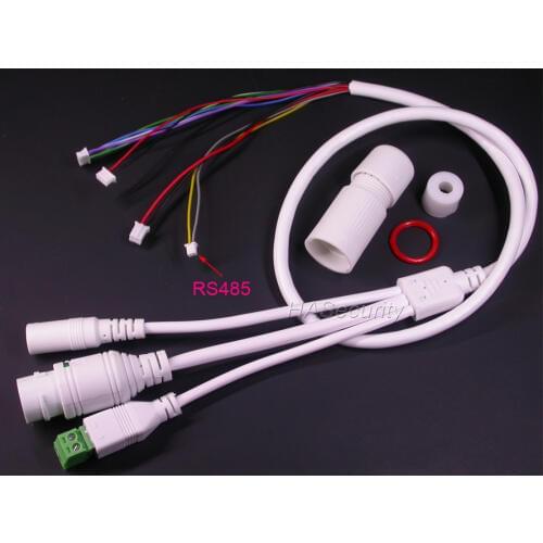 LAN cable RJ45 / DC / 2PIN RS485 connector / 1x LED for CCTV IP camera PCB board module installation assembly (about 60cm)