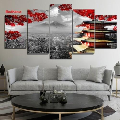 Canvas Painting Decoration Frameless Painting Living Room Pentacle Painting Lonely Autumn Maple Leaf Painting Bedroom Painting