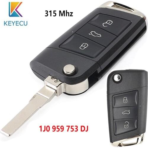 KEYECU Modified Golf 7 Stylish Remote Key 315Mhz 1J0 959 753 DJ for V*W Bora Golf Sharan Passat 98-2004,SEAT Leon Toledo 99-2001