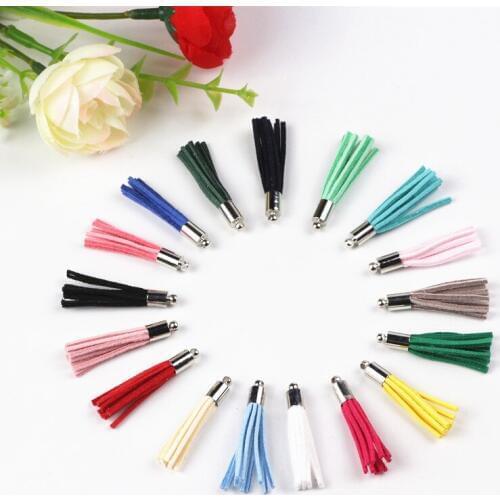 35mm Leather Tassel For Earring Keychain Cellphone Straps Jewelry Fiber Fringe Suede Tassel DIY Pendant Summer Jewelry Findings