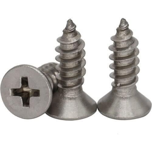 M4 M5 M6*50mm 60mm 70mm 80mm 90mm 304 316 Stainless Steel Bolt DIN7982 Phillips Recessed Countersunk Flat Self Tapping Screw