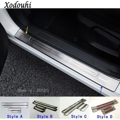 For Renault Kadjar 2016 2017 2018 2019 Car Body Stainless Steel Pedal Door Sill Strip Scuff Plate Frame External Cover Threshold