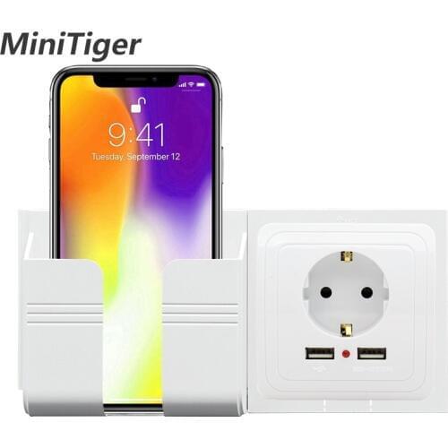 Minitiger Wall Socket Phone Holder Smartphone Accessories Stand Support For Mobile Phone Apple Samsung Huawei Phone Holder
