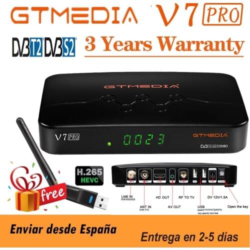 2020 NEW GTMEDIA V7 pro,DVB-S/S2/S2X + T/T2, decoder CA Card Satellite Receiver,support H.265 usb WIFI,better V7 plus TV, no app