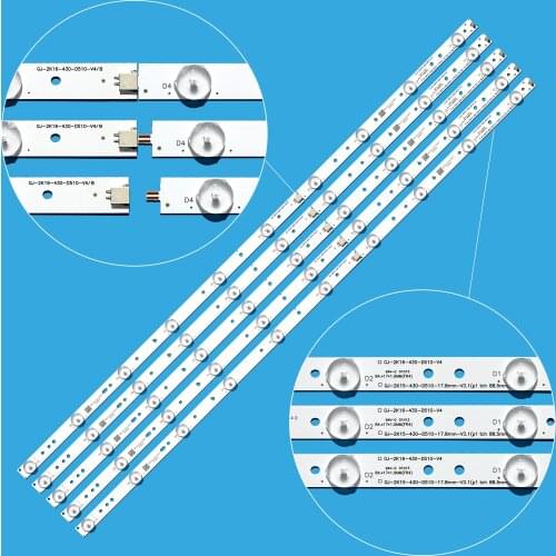 New 5 PCS/set 10LED(3V) 842.5mm LED backlight strip for 43PUK4900 43OUH6101 43PFT4131 GJ-2K15-430-D510-17.8MM-V4 43PUT4900