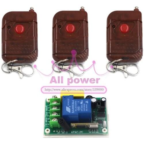 220v 30A rf wireless remote control light switches,1CH Radio Wireless Switch for light lamp LED ON OFF 1 Receiver &3 transmitter