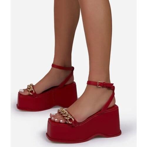 New Summer Wedges Sandals Fashion Open Toe Platform Heel for Ladies Chain Comfort Female Outdoor Footwear Peep Toe Casual Sexy