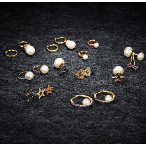 LIDU High Quality 925 Silver Elegant Colorful Pearl Earrings Monaco Jewelry Gifts For Friends Factory Direct Sales