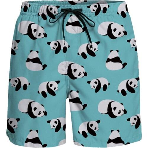 Casual Shorts Animal Style Panda Short Pants Breathable Quick Dry Beach Pants Running Sports Shorts Holiday Men Board Shorts