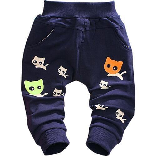 2016 new spring autumn baby pants cat Lovely cartoon cotton Korean style 1 piece baby boy pants 0-2 year baby girls pants