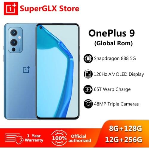 Global Rom OnePlus 9 5G Smartphone Snapdragon 888 Android 11 6.55'' 4500 mAh 120Hz Fluid AMOLED NFC Oneplus9 Mobile Phone