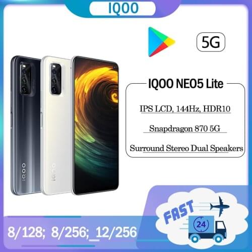 Original Vivo IQOO Neo 5 5G Smartphone Snapdragon 870 66W Dash Charging Android Cellphone 120Hz AMOLED Screen Google Play Store