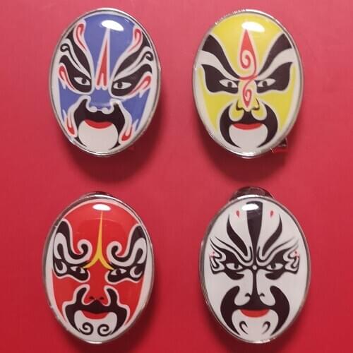 Face Makeup golf ball marker with magnetic cap clips Chinese facial makeup in operas Facebook golf ball mark for golfer gift 1pc