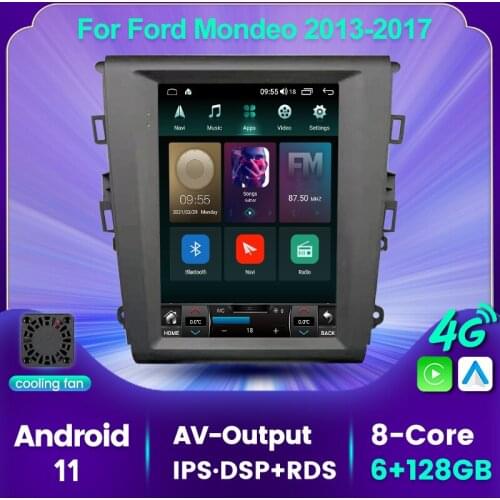 9.7'' Vertical Screen 4G LTE 6+128GB Android 11 Car Multimedia GPS Radio Player For Ford Mondeo 2013-2018 SWC Split Screen