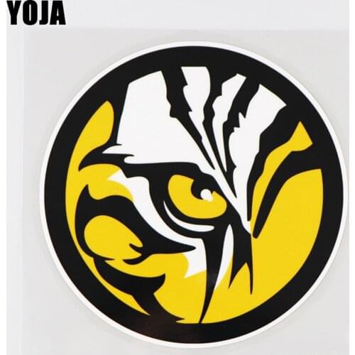 YOJA 13X13CM Animal Tiger Eye Car Sticker Decor Cartoon Funny Pattern Vinyl Decal 19A-0120