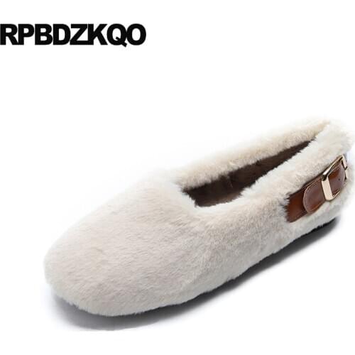 Ladies latest flats round toe korean designer shoes china casual fashion rubber sole chinese 2019 slip on women fur comfortable